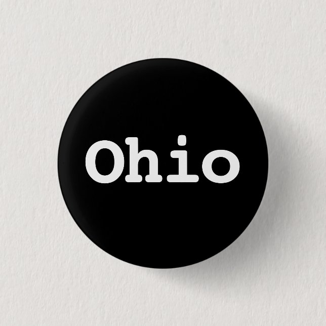 Anpassbare Ohio-Typografie Button (Vorderseite)