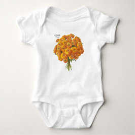 Anpassbare Oktober-Marigold-Geburtstagsgeschenk Baby Strampler