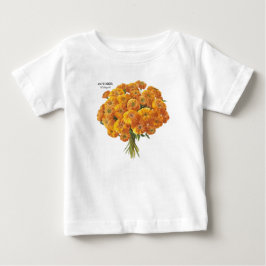 Anpassbare Oktober-Marigold-Geburtstagsgeschenk Baby T-shirt