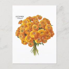 Anpassbare Oktober-Marigold-Geburtstagsgeschenk Postkarte