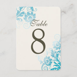Anpassbare Ombre Aquamarin Tischnummer Cards