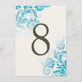 Anpassbare Ombre Aquamarin Tischnummer Cards