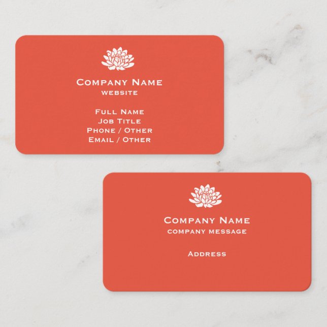 Anpassbare Orange Business Card Visitenkarte (Vorne/Hinten)