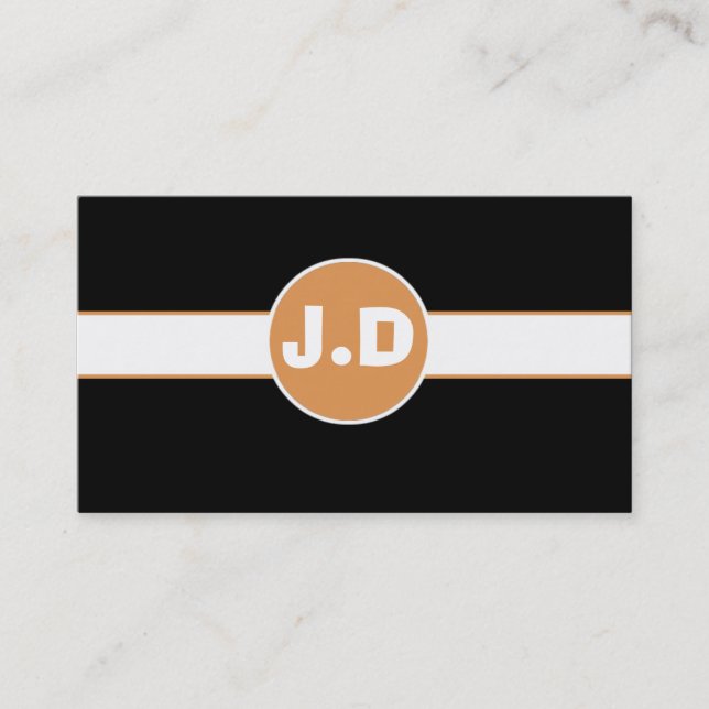 Anpassbare Orange Monogram Business Cards Visitenkarte (Vorderseite)