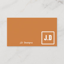 Anpassbare Orange Monogram Business Cards