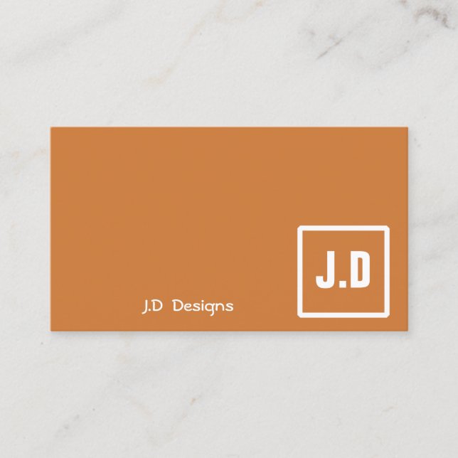 Anpassbare Orange Monogram Business Cards Visitenkarte (Vorderseite)