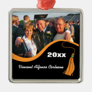 Anpassbare Orange Tassel Abschluss Ornament Aus Metall