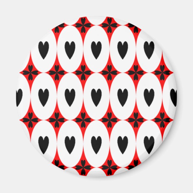 Anpassbare Oval Hearts Magnet (Vorne)