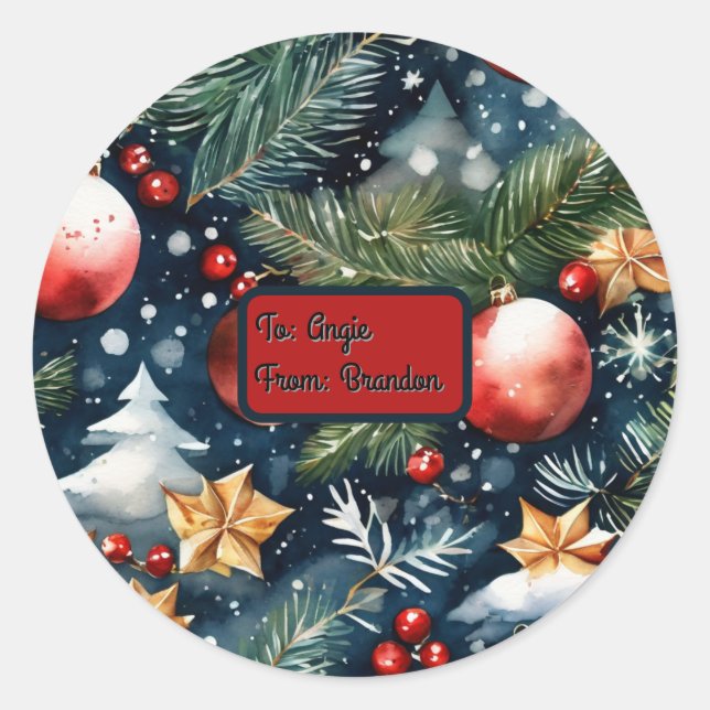 Anpassbare Papiergestaltung Runder Aufkleber (Vorderseite)