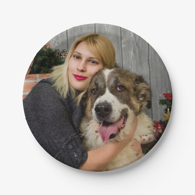 Anpassbare Papierplatte mit Personalisiertem Foto Pappteller (Vorderseite)