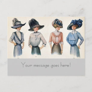 Anpassbare Pariser Mode 1910 Postkarte