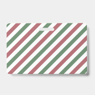 Anpassbare Pastell-Weihnachtsstreifen Ausweis