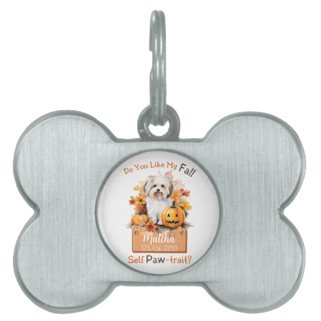 Anpassbare Paw-fect Herbst-Dog Matcha Tiermarke (Vorderseite)