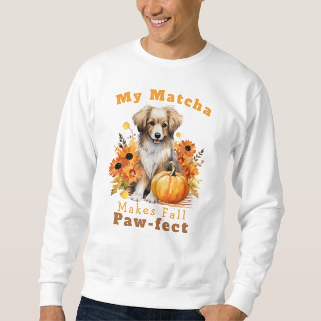 Anpassbare Paw-Fect-HerbstdogLatte Sweatshirt (Vorderseite)