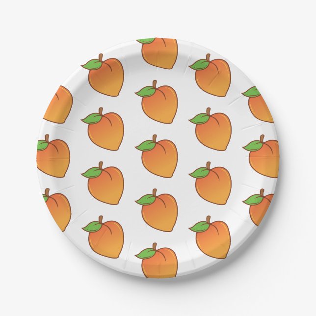 Anpassbare Peach-Muster Pappteller (Vorderseite)