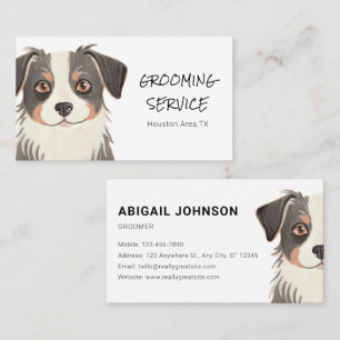 Anpassbare Pet Grooming mit Niedlichem Dog Design Visitenkarte