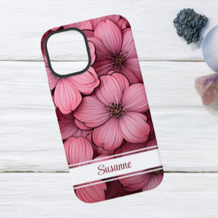 Anpassbare Pink Blossom Floral iPhone 12 Hülle iPhone 12 Mini Hülle