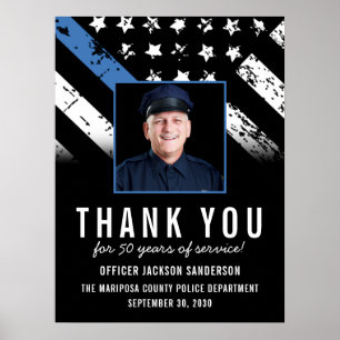 Anpassbare Polizei-Ruhestands-Foto-Party-Willkomme Poster