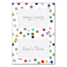 Anpassbare Polka Dot Confetti Name-Platzkarten Tischnummer