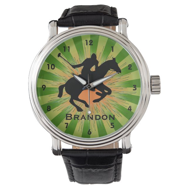 Anpassbare Polo-Designüberwachung Armbanduhr (Vorderseite)