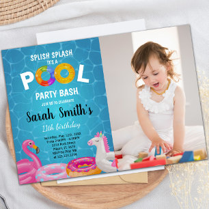 Anpassbare Pool-Party Einladungen für Kinder