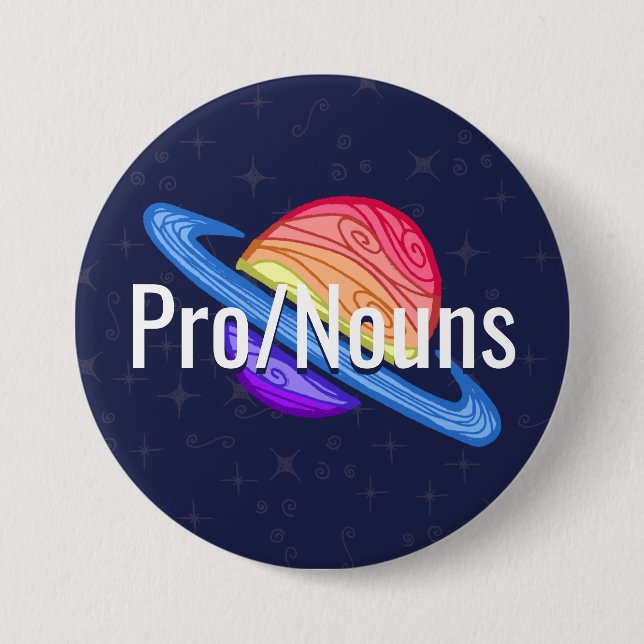 Anpassbare Pronomen LGBT Xenogender Flag Planet Button (Vorderseite)