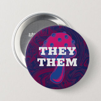Anpassbare Pronouns Bisexuelle Fahne Mushroom Button