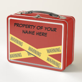 Anpassbare "Property of" mit Warnband Metall Brotdose