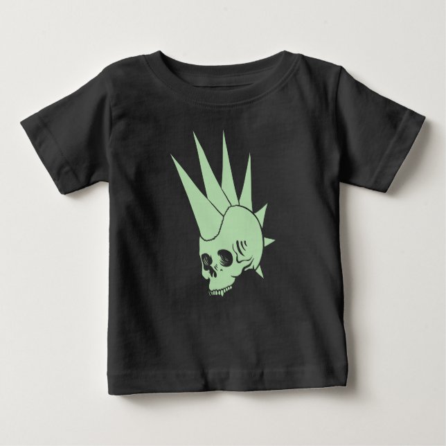 Anpassbare Punk Jawless Skull Version 2 Baby T-shirt (Vorderseite)