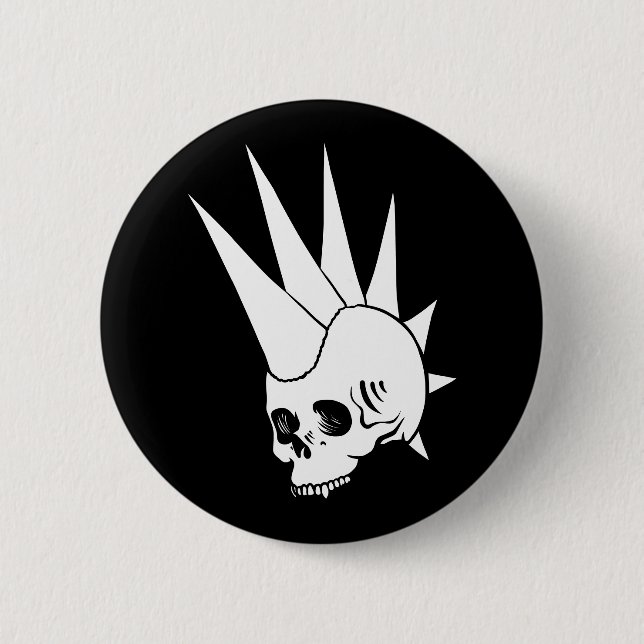 Anpassbare Punk Jawless Skull Version 2 Button (Vorderseite)