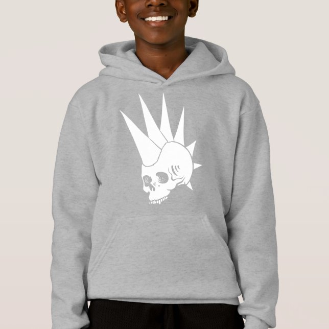 Anpassbare Punk Jawless Skull Version 2 Hoodie (Vorderseite)