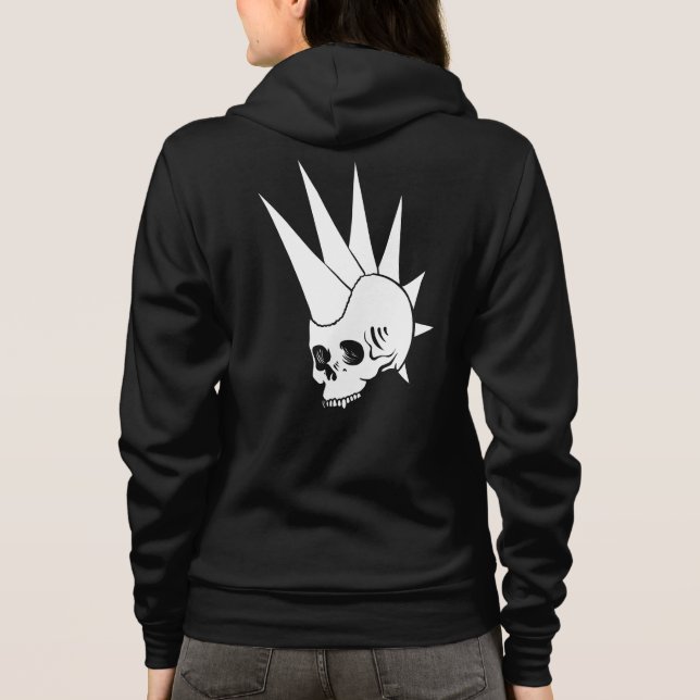 Anpassbare Punk Jawless Skull Version 2 Hoodie (Rückseite)