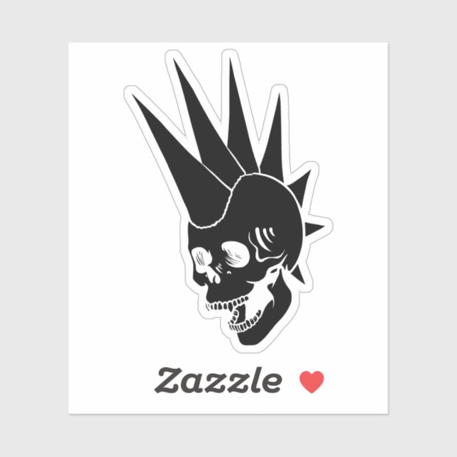 Anpassbare Punk-Skull-Version 2 Aufkleber (Blatt)