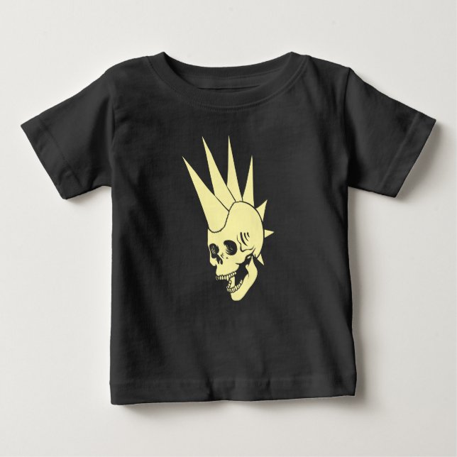 Anpassbare Punk-Skull-Version 2 Baby T-shirt (Vorderseite)
