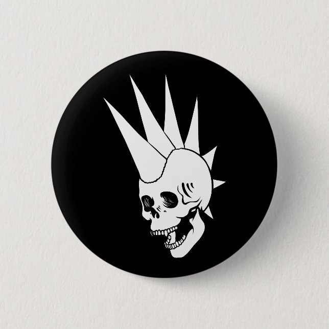 Anpassbare Punk-Skull-Version 2 Button (Vorderseite)
