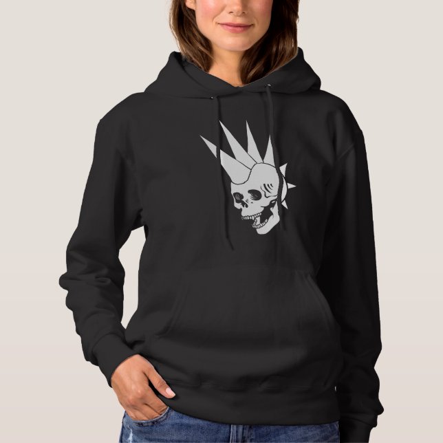 Anpassbare Punk-Skull-Version 2 Hoodie (Vorderseite)