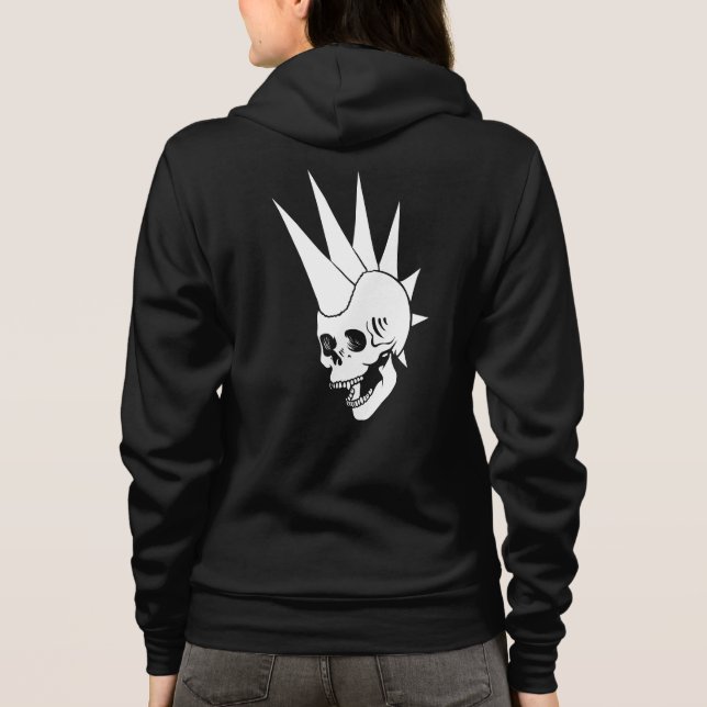 Anpassbare Punk-Skull-Version 2 Hoodie (Rückseite)
