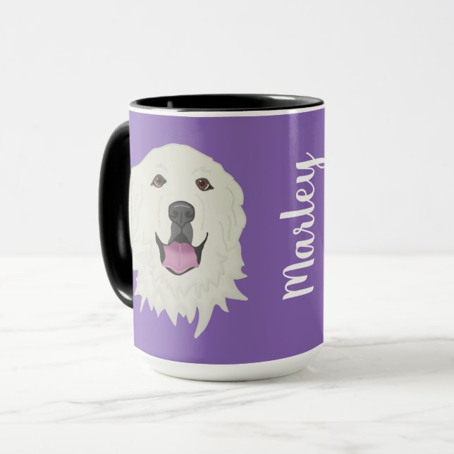 Anpassbare Pyrenäen-Hund Tasse (Vorderseite Links)