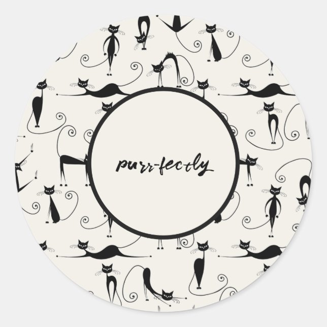 Anpassbare, reine Katzenaufkleber Runder Aufkleber (Vorderseite)