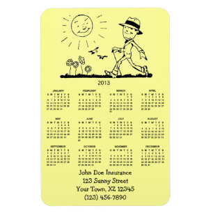 Anpassbare Retro Business Man 2013 Kalender Magnet