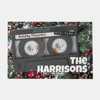 Anpassbare Retro-Kassette Weihnachts-Fußmatte Fußmatte