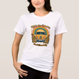 Anpassbare "Ride the Groove" Retro Good Vibes Tri-Blend Shirt