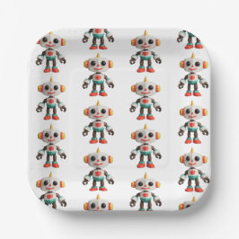 Anpassbare Roboter-Kinder Pappteller