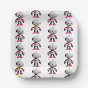 Anpassbare Roboter-Kinder Pappteller