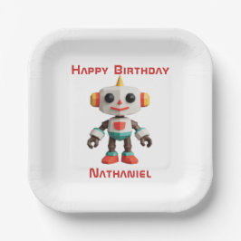 Anpassbare Roboter-Kinder Pappteller