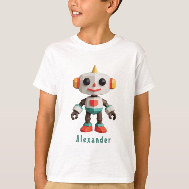 Anpassbare Roboter-Kinder T-Shirt (Vorderseite)