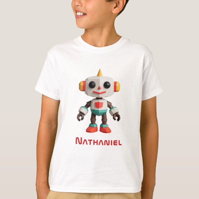 Anpassbare Roboter-Kinder T-Shirt (Vorderseite)