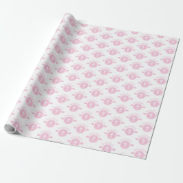 Anpassbare, rosa Mädchenkind Gottes Taufe Geschenkpapier