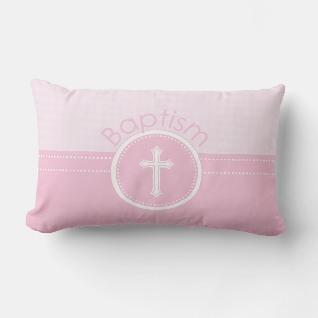 Anpassbare, rosa Mädchenkind Gottes Taufe Lendenkissen (Vorderseite)