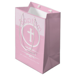 Anpassbare, rosa Mädchenkind Gottes Taufe Mittlere Geschenktüte